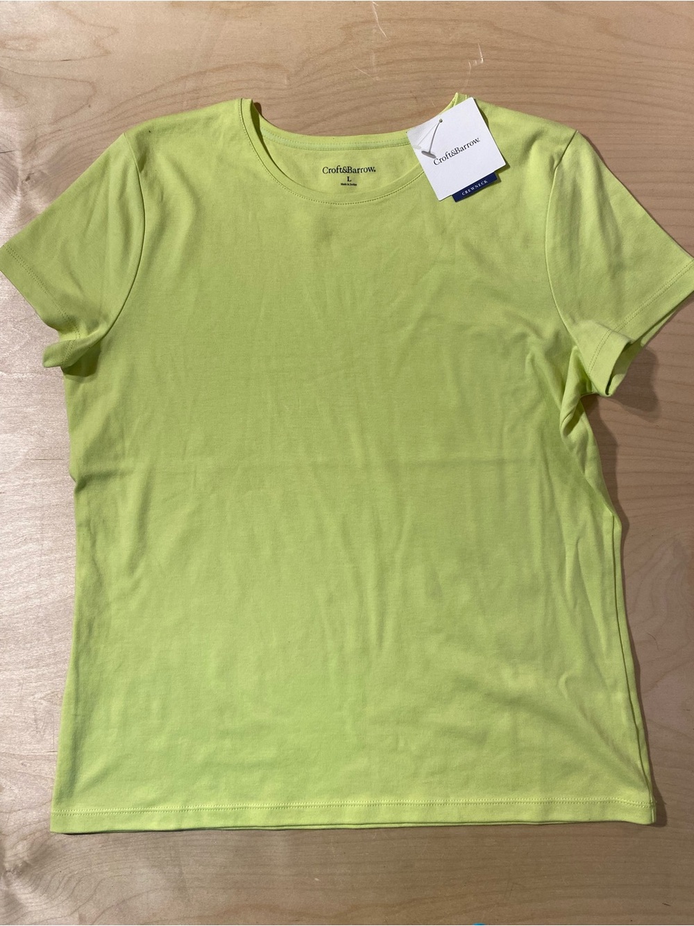 Croft and Barrow Lime Crewneck Short-Sleeve Tee - Women's Large (SB) - Picture 3 of 6